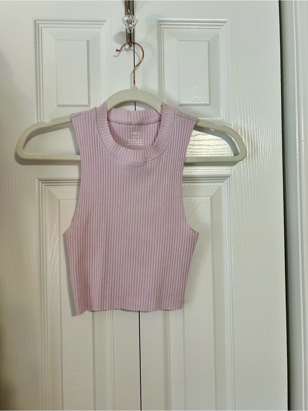 aerie Ribbed Cropped Tank Top - Lilac